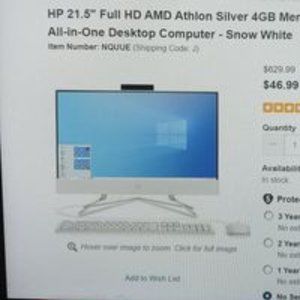 HP 21.5 FULL HD AMD AHTLON SILVER COMPUTER